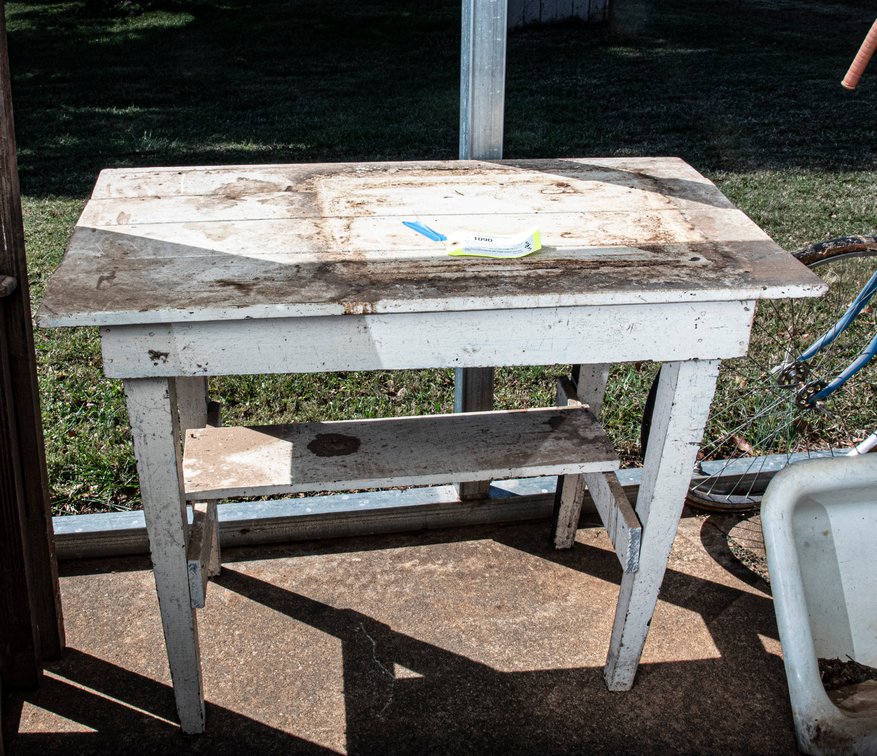 Prmitive Table and custom made Barbie Cabinet