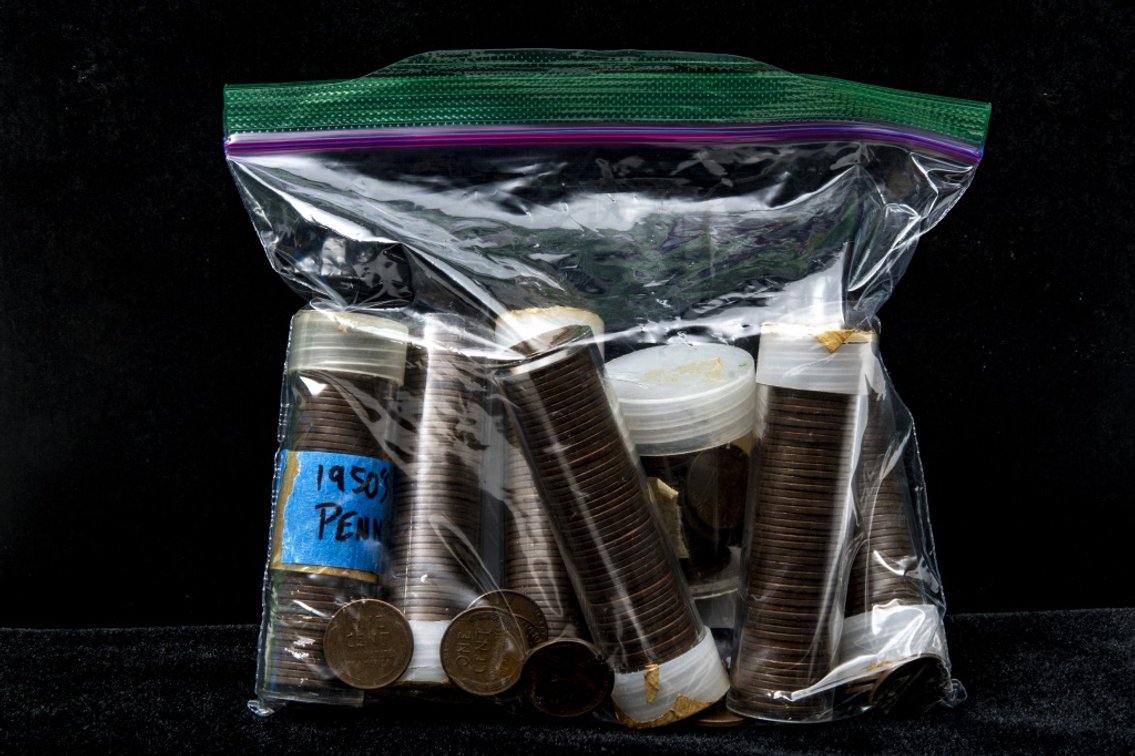 5 Rolls of 1950's Pennies and More