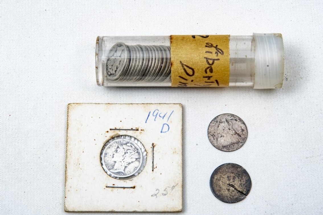 23 - Mercury Dimes, Seated Liberty Dime 1876 &More