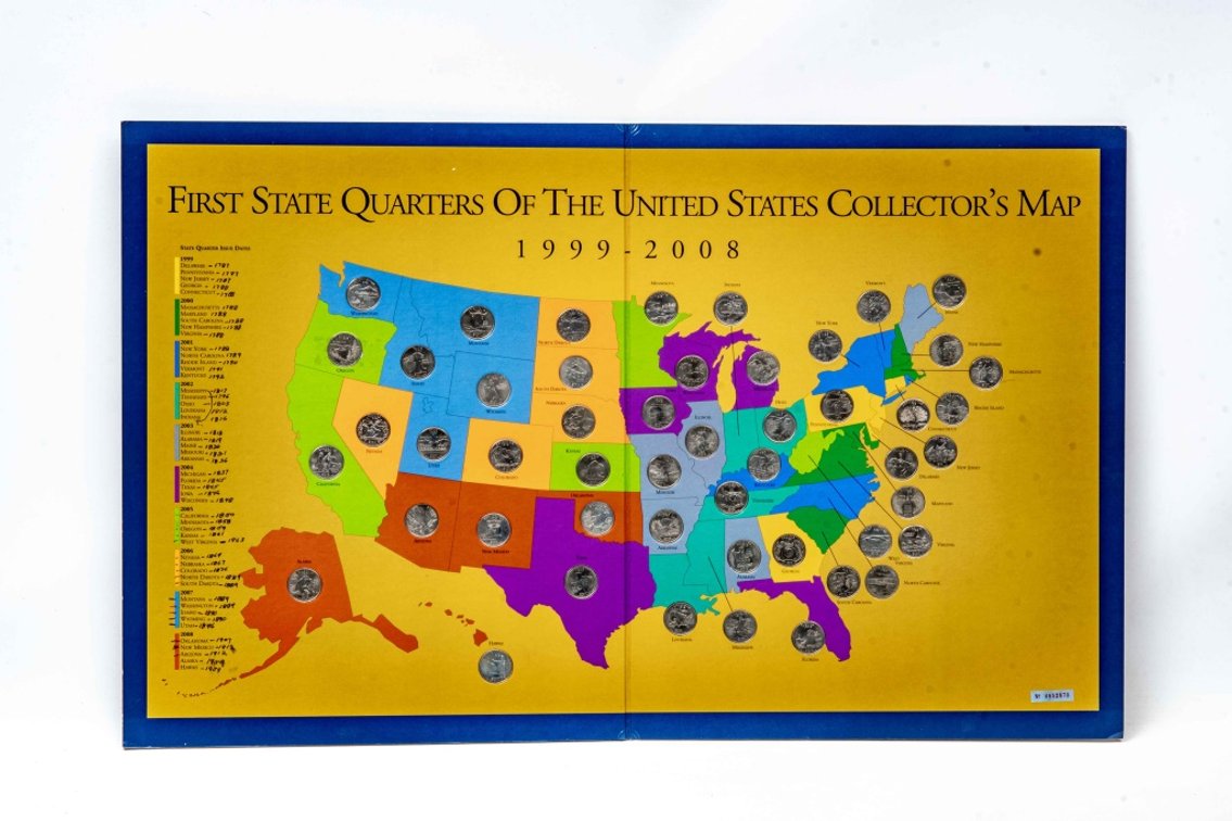State Quarter Collector's Map- 1999-2008- Full