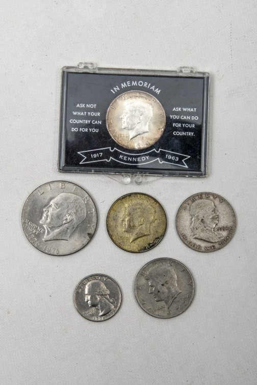 Kennedy Halves, Franklin Half, & Eisenhower Dollar
