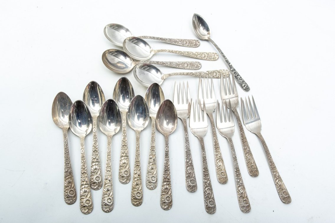 Sterling Flatware 19 Pieces By S.Kirk