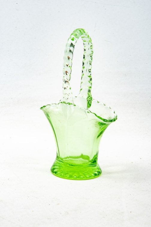 Uranium / Vaseline Glass Basket