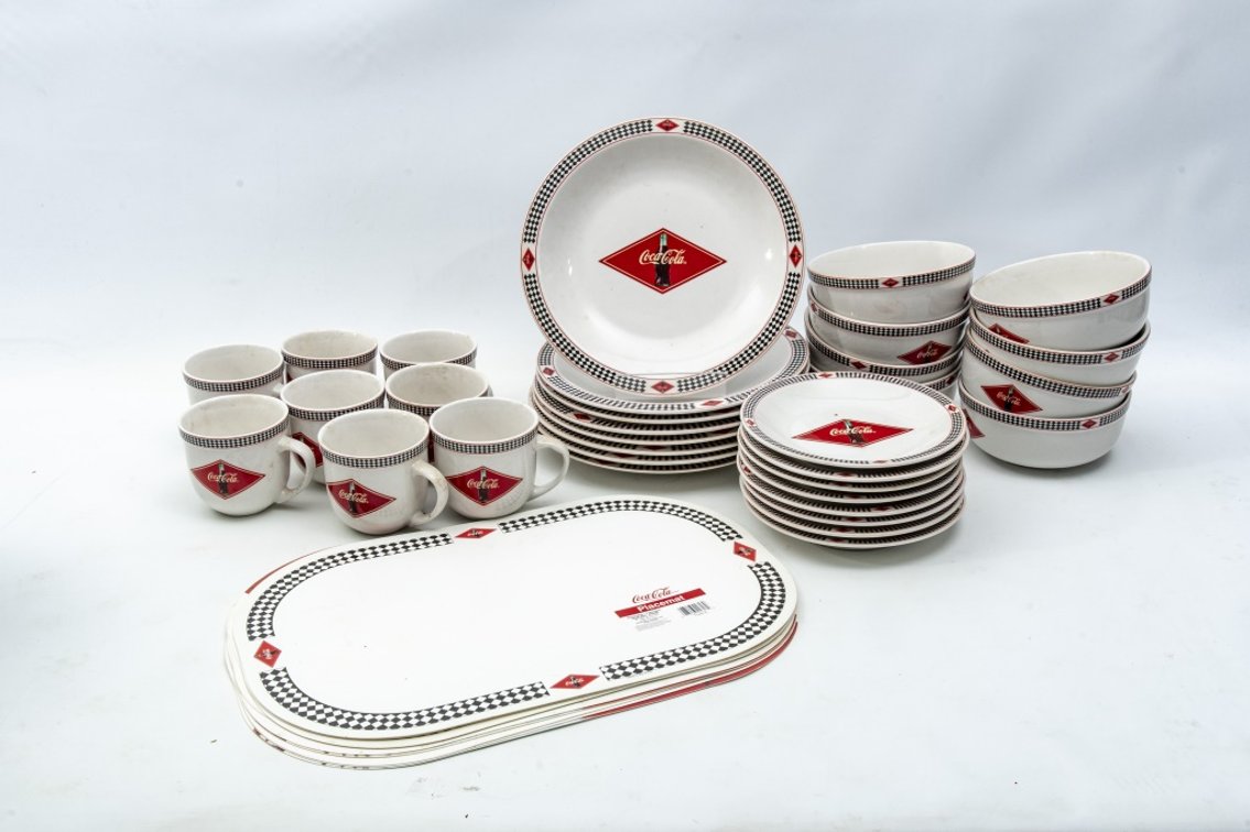 8 Place Setting Of Coca Cola Dishes