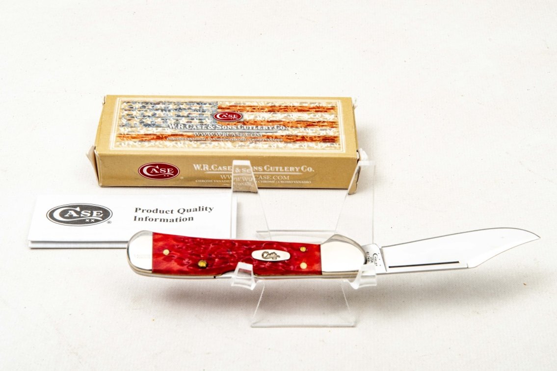 Case Mini-Coppperlock- Red Jigged Bone-NIB