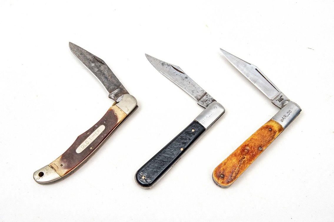 2 Barlows & An Old Timer Folding Knives