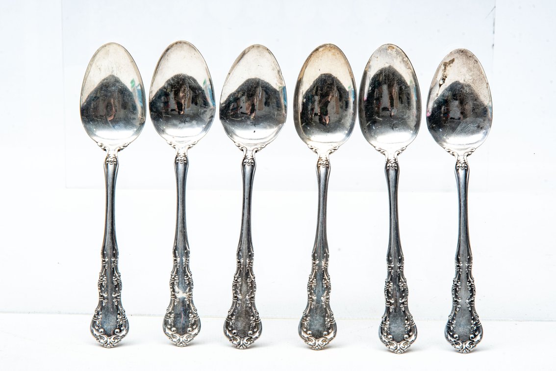 6- Sterling Spoons- R. Wallace & Sons- 118 Grams