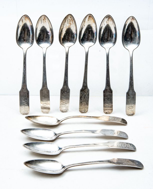 10- J. Mott- Coin Silver Spoons- 211 Grams