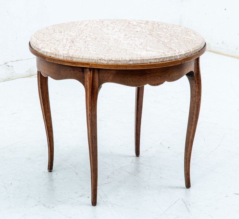 Round Granite Top Accent Table Made in France