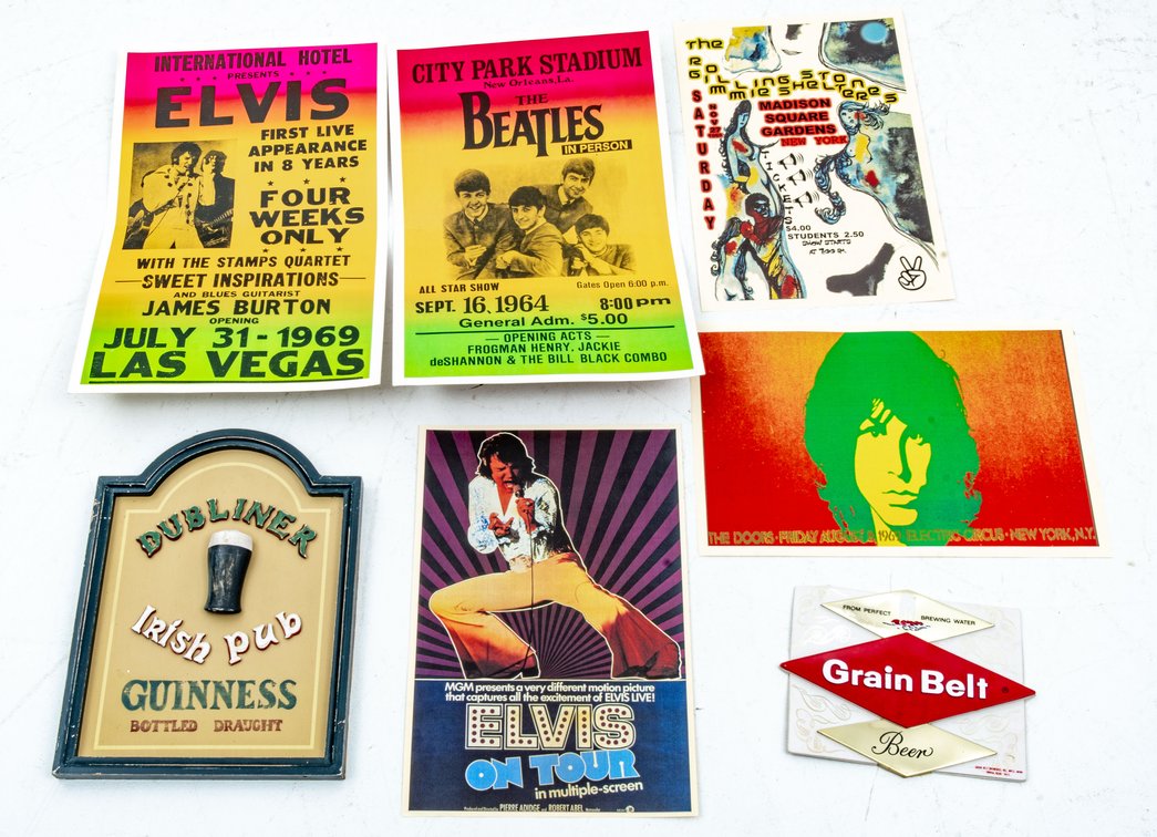 Grain Belt & Guinness Beer Signs & Repro Posters: Beatles, Rolling Stones ...