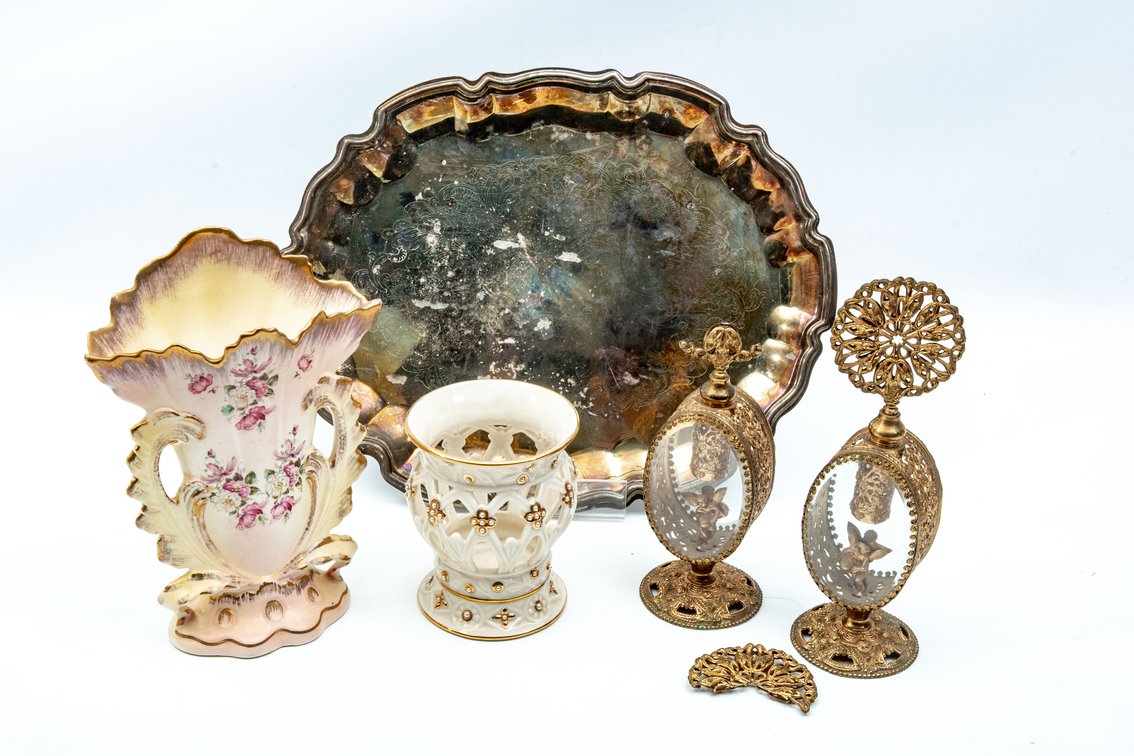 Lenox, Cherub Perfume Bottles, & Intl. Silver Co.