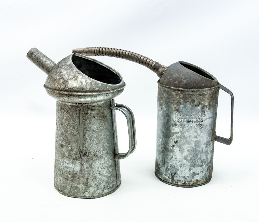 2 Galvanized Oil Cans