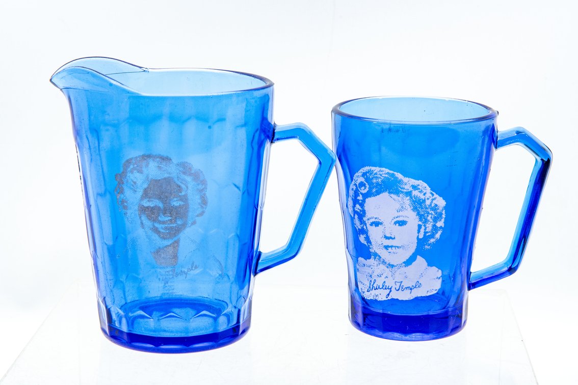 Blue Shirley Temple Mug & Creamer/Pitcher