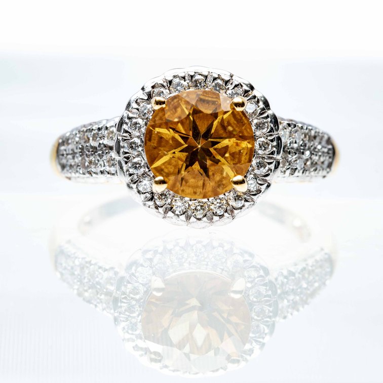 Heliodor & Zircon Sterling Ring- Size 7
