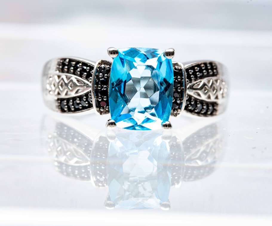 Topaz & Spinel Sterling Ring- Size 7