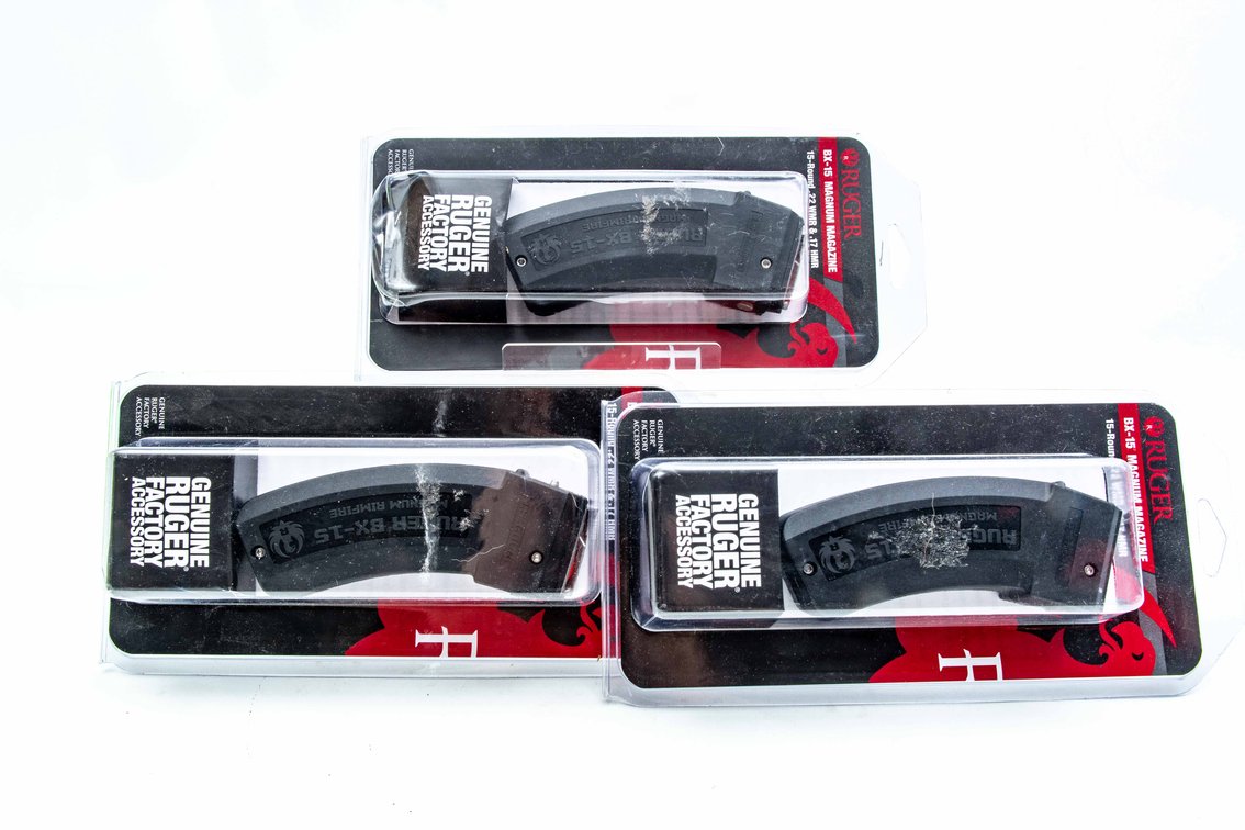 3 NIP Ruger BX-15 Magnum Magazines 22 WMR & 17 HMR