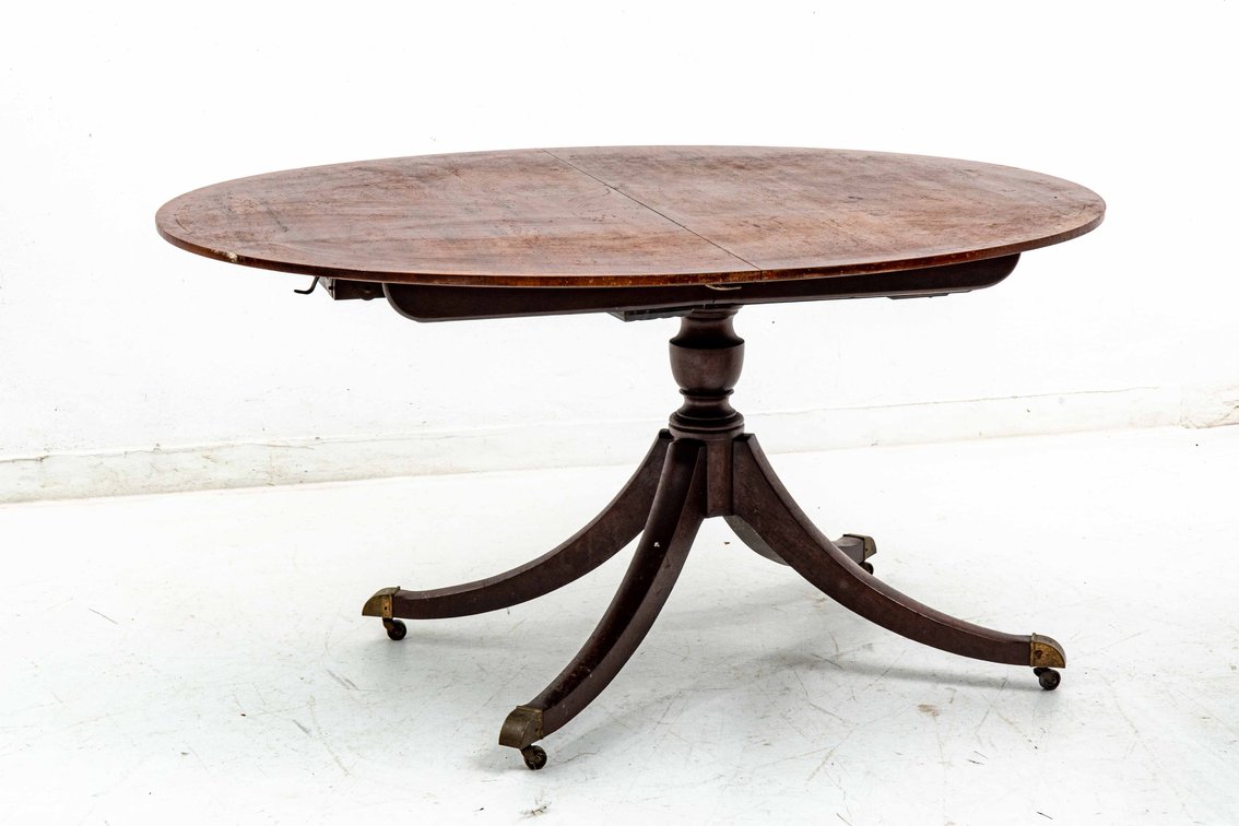 Duncan Pfyfe Style Base Dining Table w/Drop Down Legs