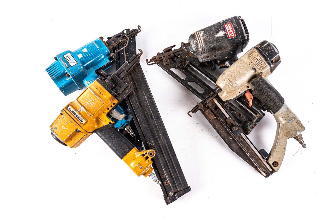 4 Pneumatic Nail Guns- Stanley, Porter & More