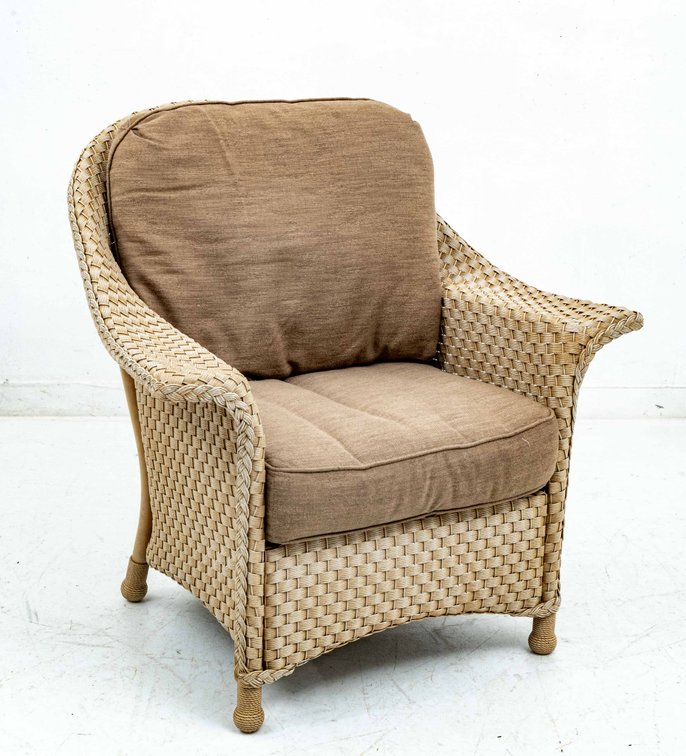 Lloyd Loom All Weather Wicker Chair w/ Cushions
