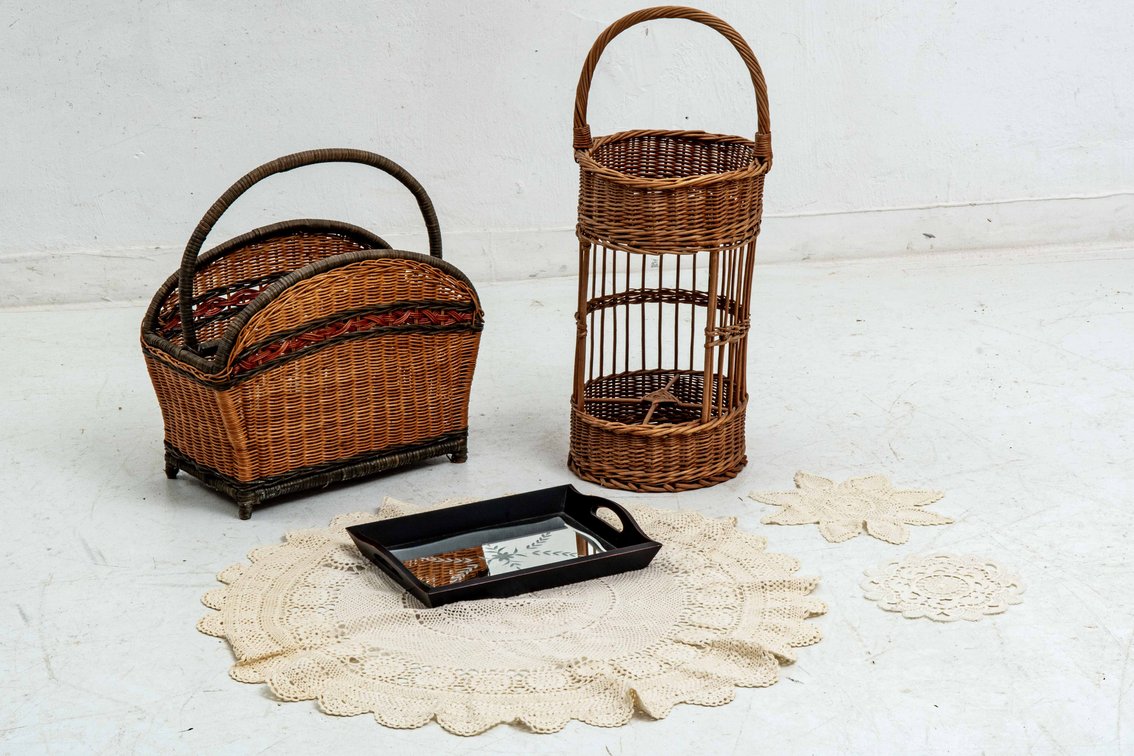 Woven Plant Stand, Magazine Holder, Doilies, ...