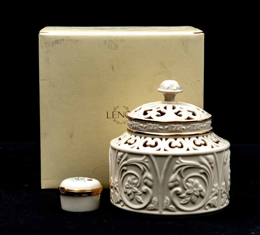 Lenox Versailles Gold Candle Box & Trinket Box