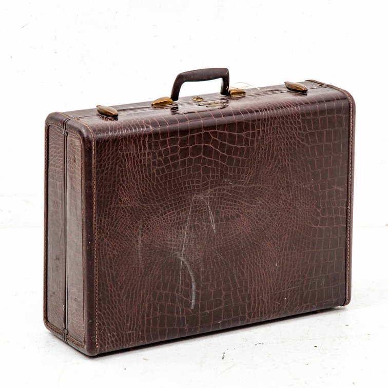 Vintage Samsonite Faux Alligator Overnight Suitcase