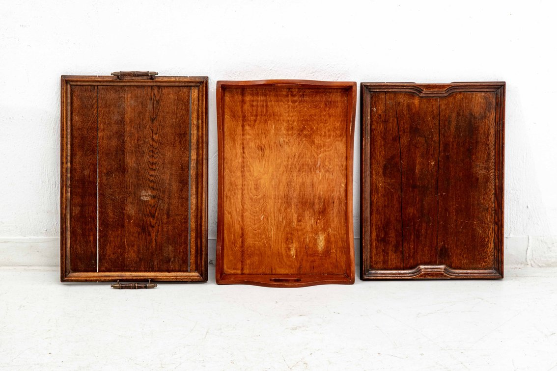 Older Handled Wooden Trays