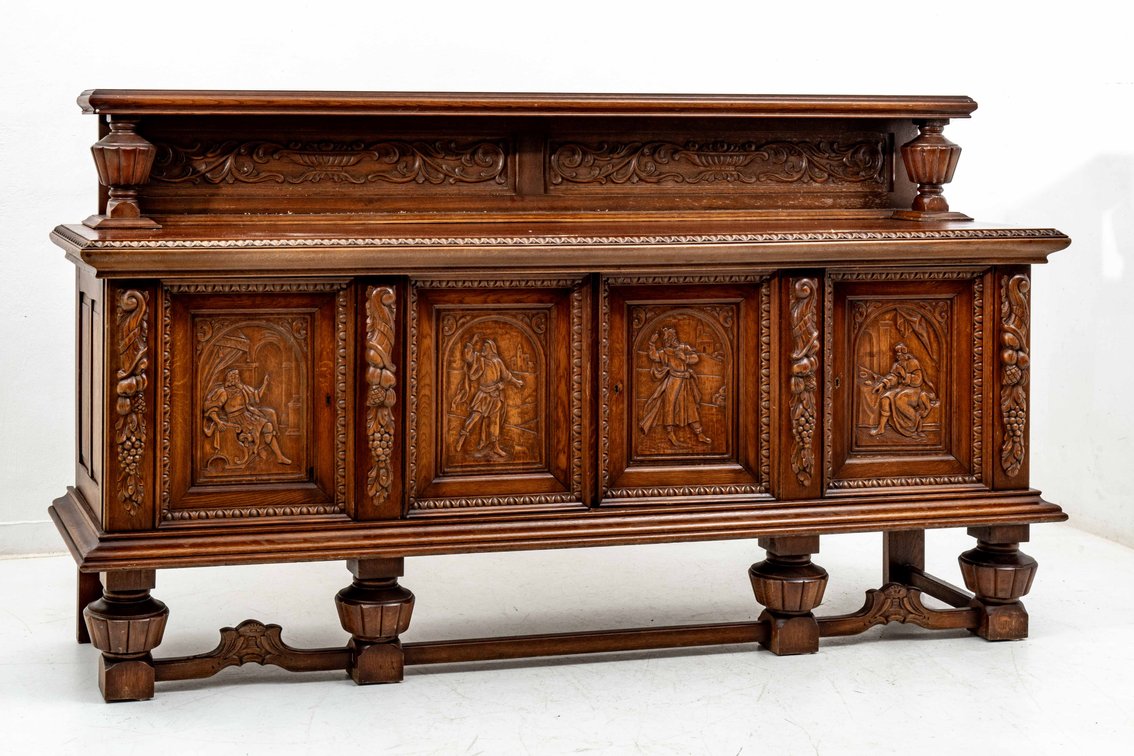 French Bruegel Style Sideboard w/ 1/4 Canopy