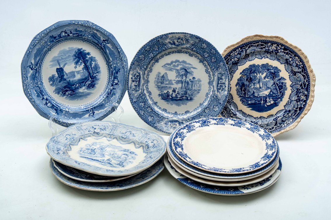 Blue and White Transferware Dishes