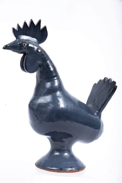 Bobby Ferguson Signed Blue Glazed Rooster