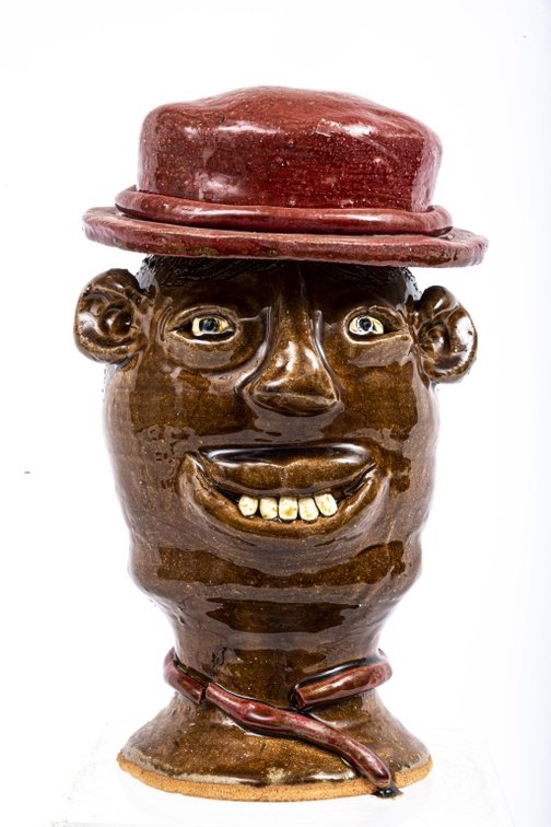 Signed Reggie and Flossie Meaders Man with Hat