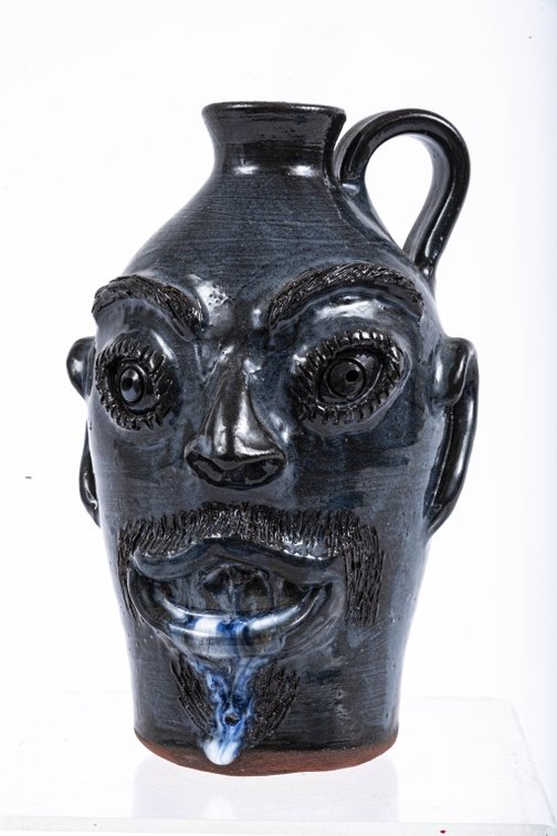 Stanley Ferguson Dark Blue Face Jug