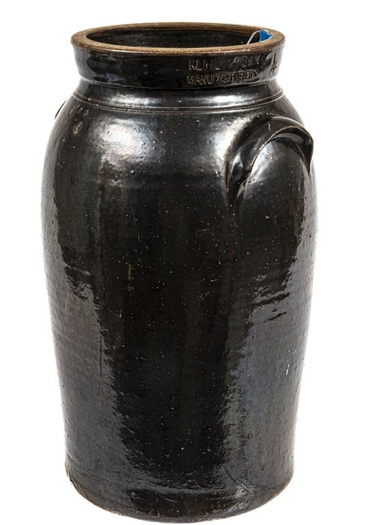 Very Rare Kline & Brown 4 Gallon Pottery Churn