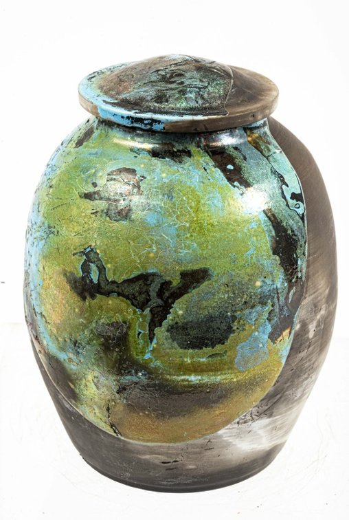 Noel Benedict Lidded Jar with Glaze & Bisque