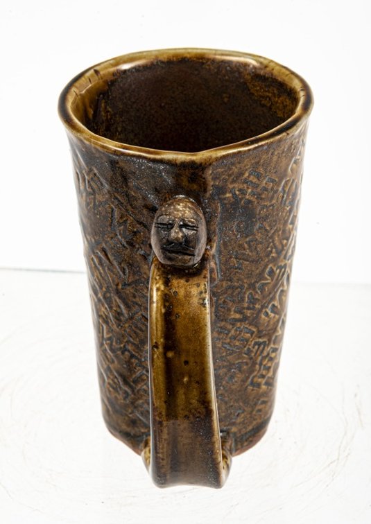 Noel Benedict Tall Handled Lettered Face Mug