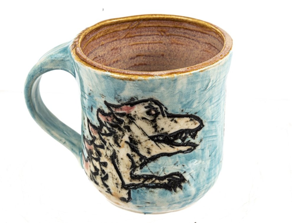 Noel Benedict Godzilla Attacks Town Handled Mug