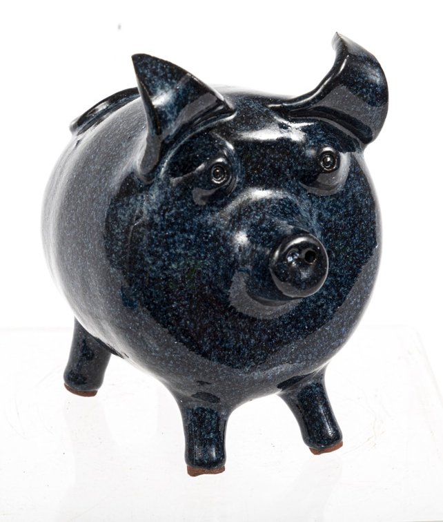 Mildred Meaders Attributed Cobalt Blue Pig