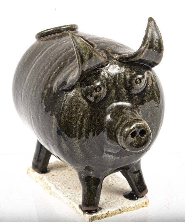 Mildred Meaders 2005 #2 Piggy Bank on Firing Brick