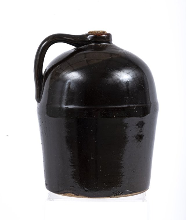 Peoria Pottery Dark Brown Slip Glaze Jug