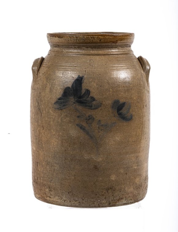 Cobalt Decorated 3 Gallon Stoneware Churn