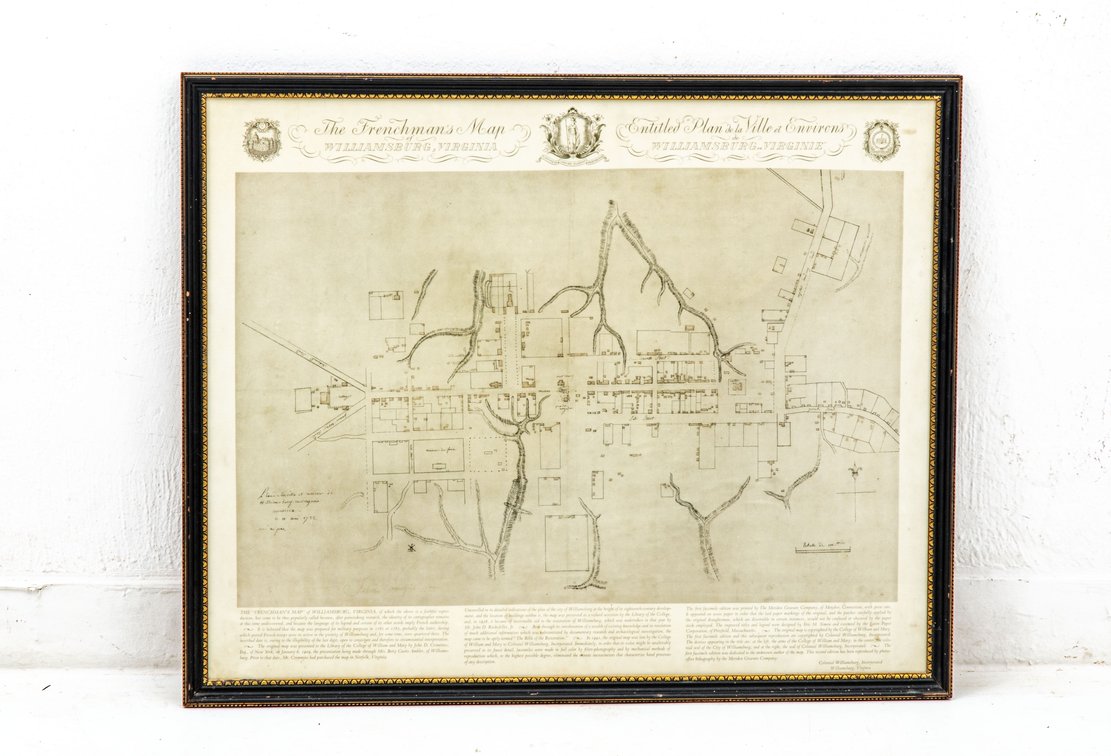 The "Frenchman's Map" of Williamsburg, VA Repro