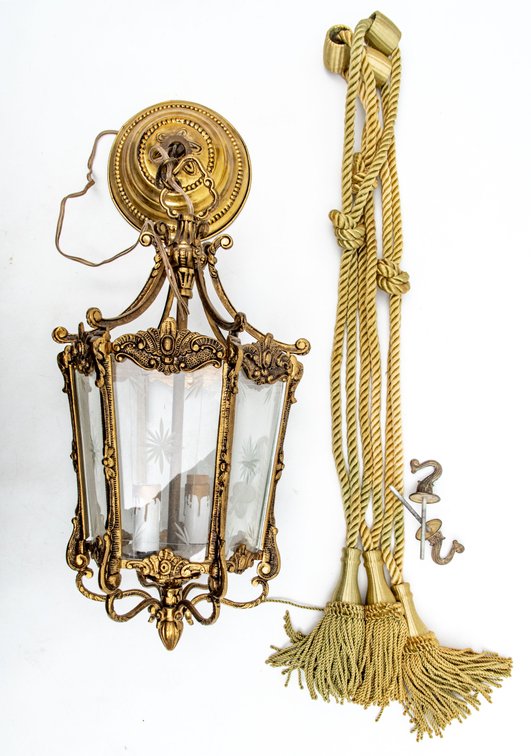Ornate Brass Lantern Light Fixture