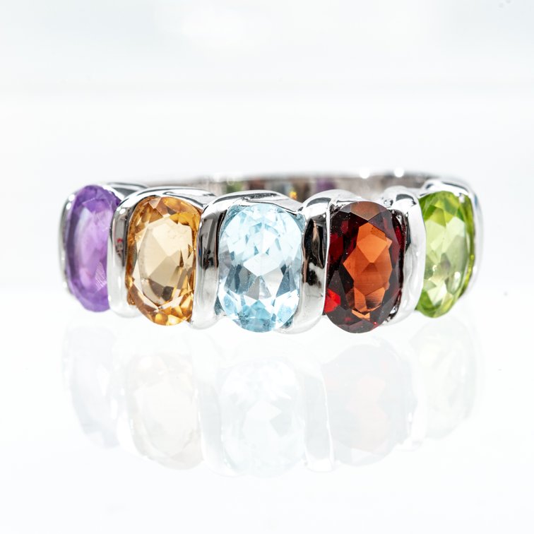 Sterling 5-Stone Mother's Ring