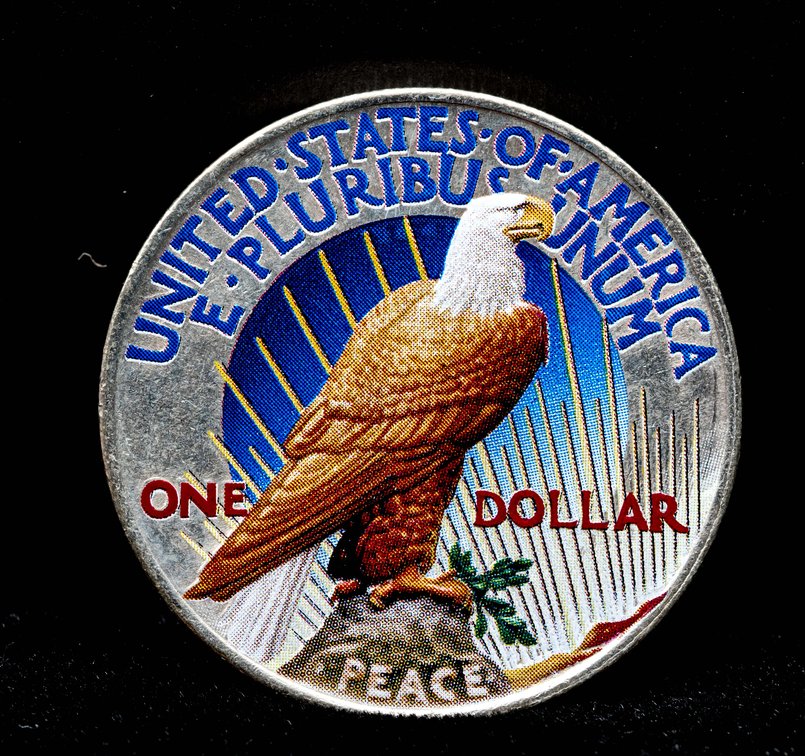 1922 Colorized Peace Silver Dollar