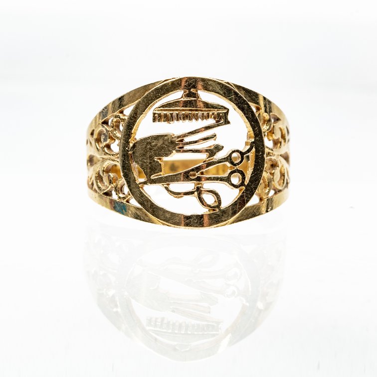 14K Gold Hairdresser's Ring