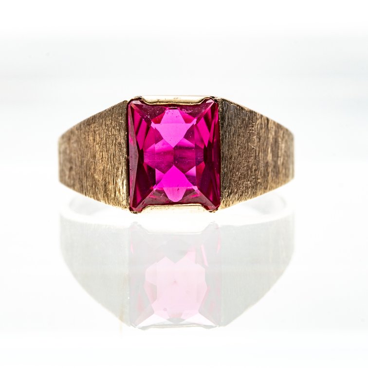 Crosby 10K Gold and Ruby Ring