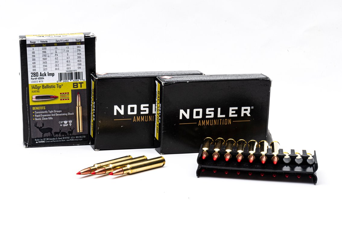 3 Boxes of Nosler 280 Ack Ammunition