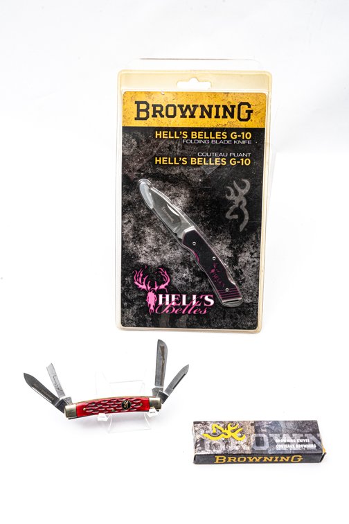 Browning Hell's Belles G-10 & Redbone Knives NIP
