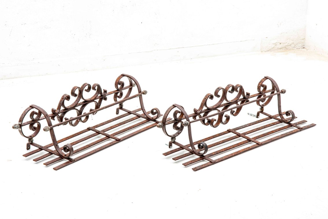 Wall-Mount Scrolled Iron Shelves
