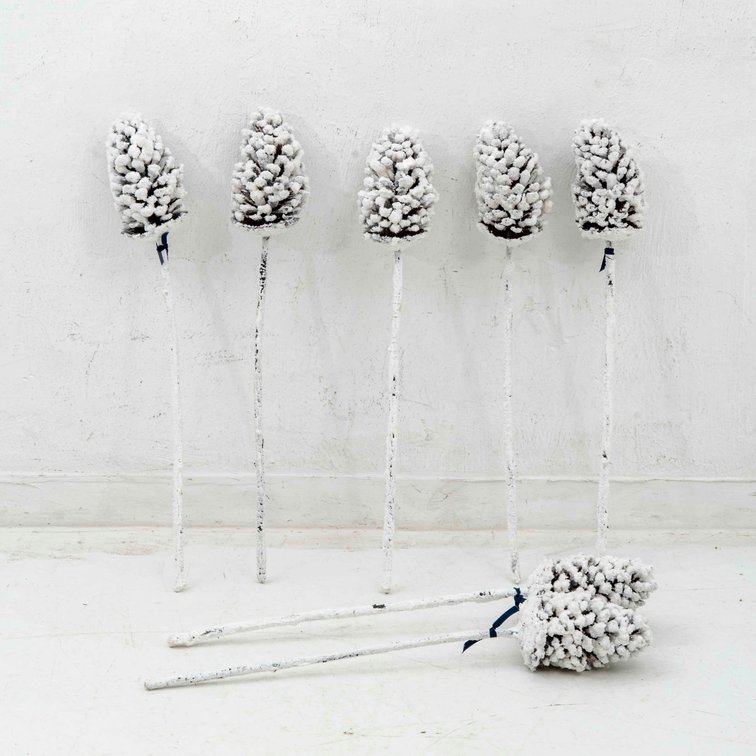 7pc. Snowy Pinecone Stems